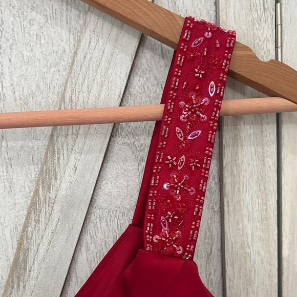 David's Bridal Rich Red Gown - Picture 8 of 13